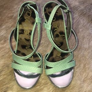 💚🐍  MINT GREEN SAM EDLEMAN HEELS 7.5 🐍💚